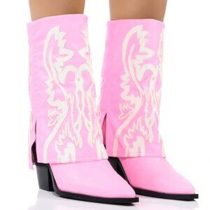 *BRAND NEW IN BOX* PINK COWBOY WESTERN BOOTS AZALEA WANG ESPERANZA